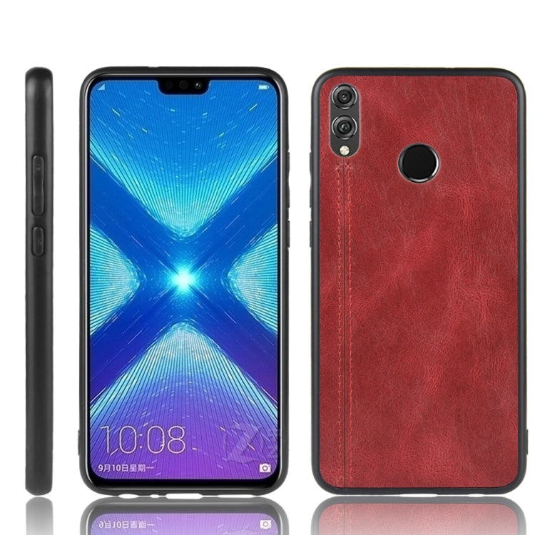For Huawei Honor 8X Shockproof Sewing Cow Pattern Skin PC + PU + TPU Case