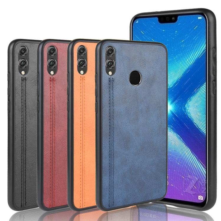 For Huawei Honor 8X Shockproof Sewing Cow Pattern Skin PC + PU + TPU Case