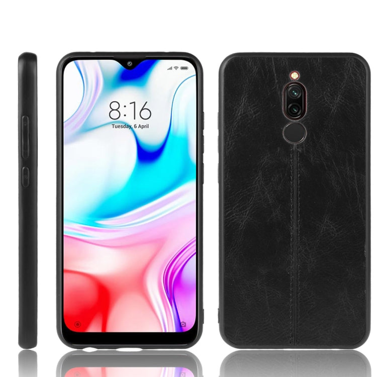 For Xiaomi Redmi 8 Shockproof Sewing Cow Pattern Skin PC + PU + TPU Case