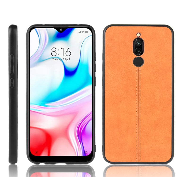 For Xiaomi Redmi 8 Shockproof Sewing Cow Pattern Skin PC + PU + TPU Case