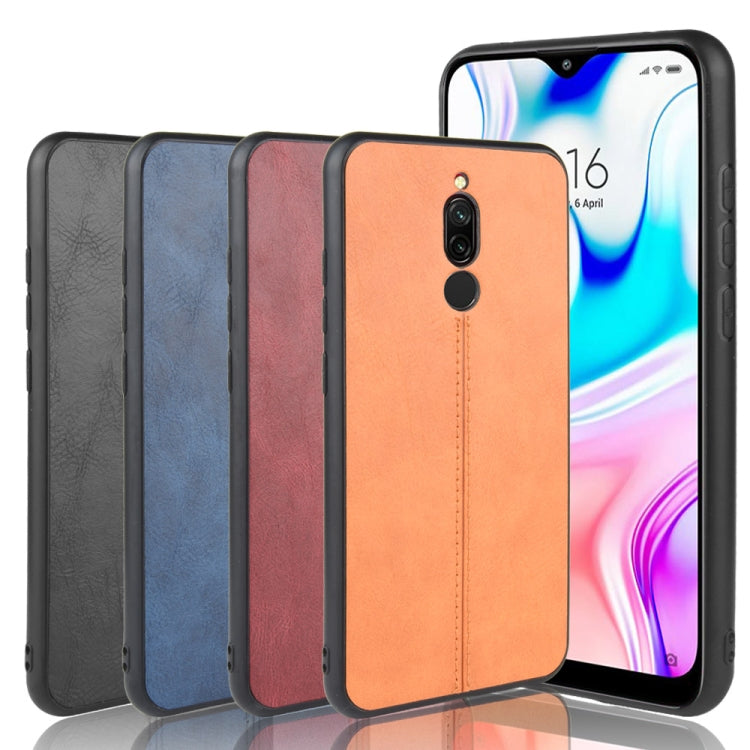 For Xiaomi Redmi 8 Shockproof Sewing Cow Pattern Skin PC + PU + TPU Case