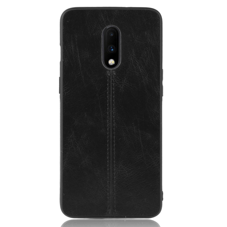 For OnePlus 7 Shockproof Sewing Cow Pattern Skin PC + PU + TPU Case