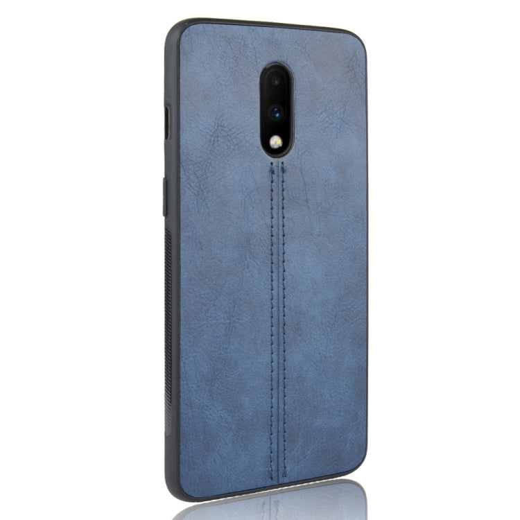 For OnePlus 7 Shockproof Sewing Cow Pattern Skin PC + PU + TPU Case