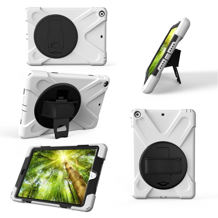 For Galaxy Tab A 10.1 ï¼ˆ2019ï¼‰ T510/T515  360 Degree Rotation PC + Silicone Protective Case with Holder & Hand-strap