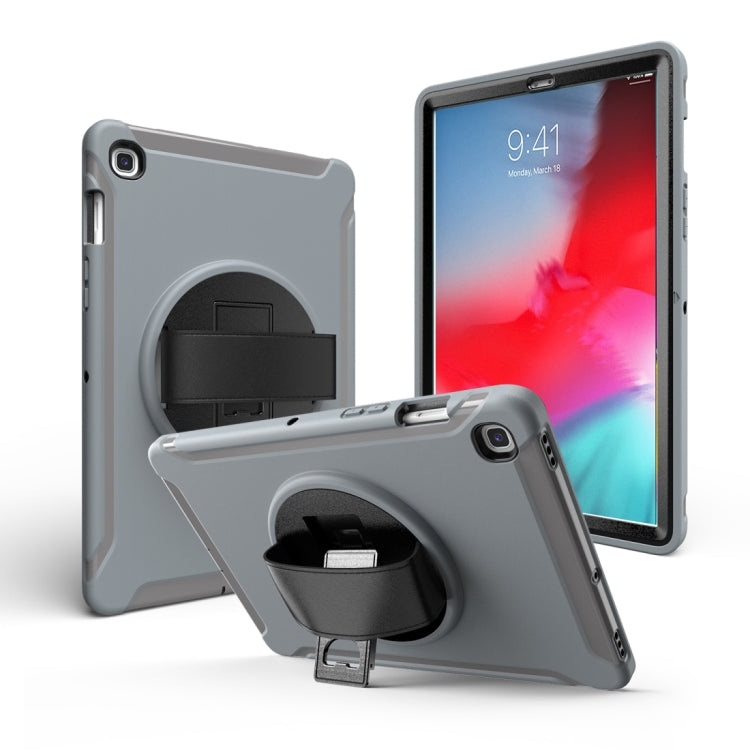 For iPad 9.7 2017/2018  360 Degree Rotation PC + Silicone Protective Case with Holder & Hand-strap
