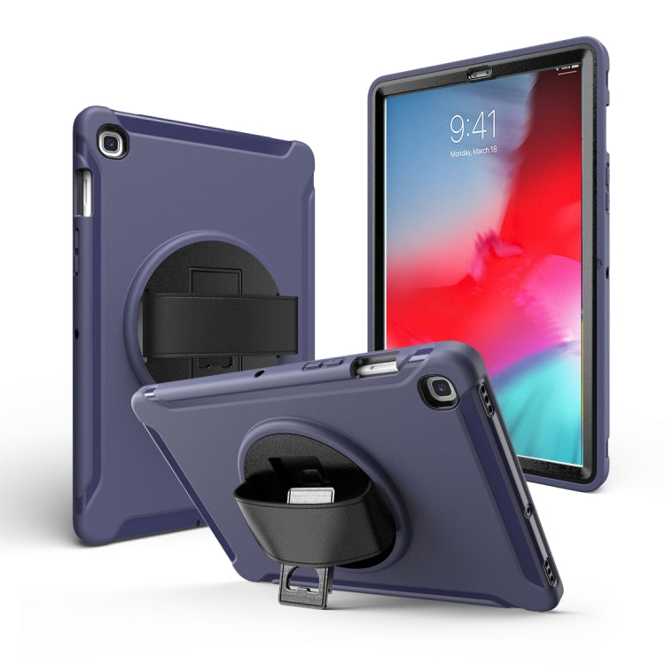For iPad 9.7 2017/2018  360 Degree Rotation PC + Silicone Protective Case with Holder & Hand-strap