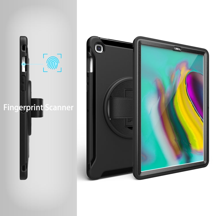 For iPad 9.7 2017/2018  360 Degree Rotation PC + Silicone Protective Case with Holder & Hand-strap