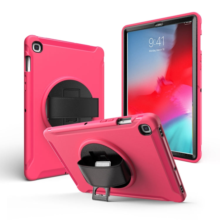 For iPad 9.7 2017/2018  360 Degree Rotation PC + Silicone Protective Case with Holder & Hand-strap