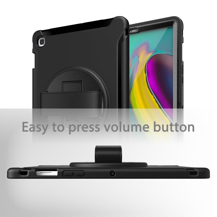 For iPad 9.7 2017/2018  360 Degree Rotation PC + Silicone Protective Case with Holder & Hand-strap