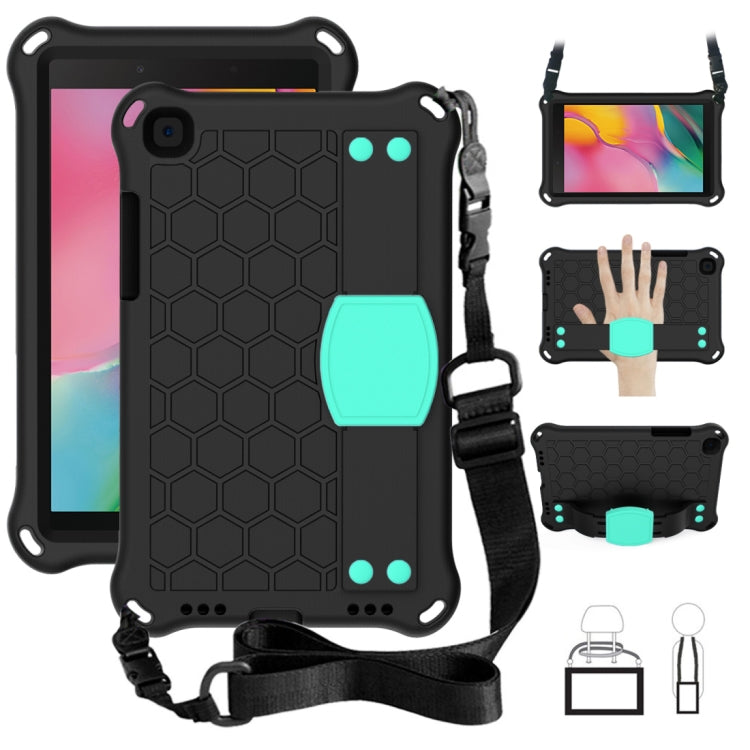 For  Galaxy Tab A8.0 T290 / T295ï¼ˆ2019ï¼‰ Honeycomb Design EVA + PC Four Corner Anti Falling Flat Protective Shell With Straps