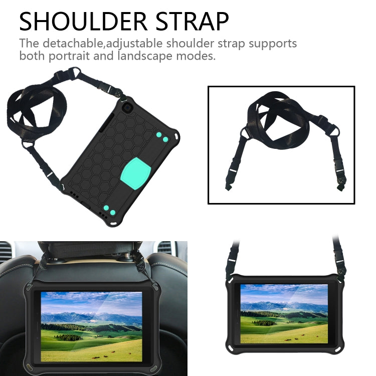 For  Galaxy Tab A8.0 T290 / T295ï¼ˆ2019ï¼‰ Honeycomb Design EVA + PC Four Corner Anti Falling Flat Protective Shell With Straps