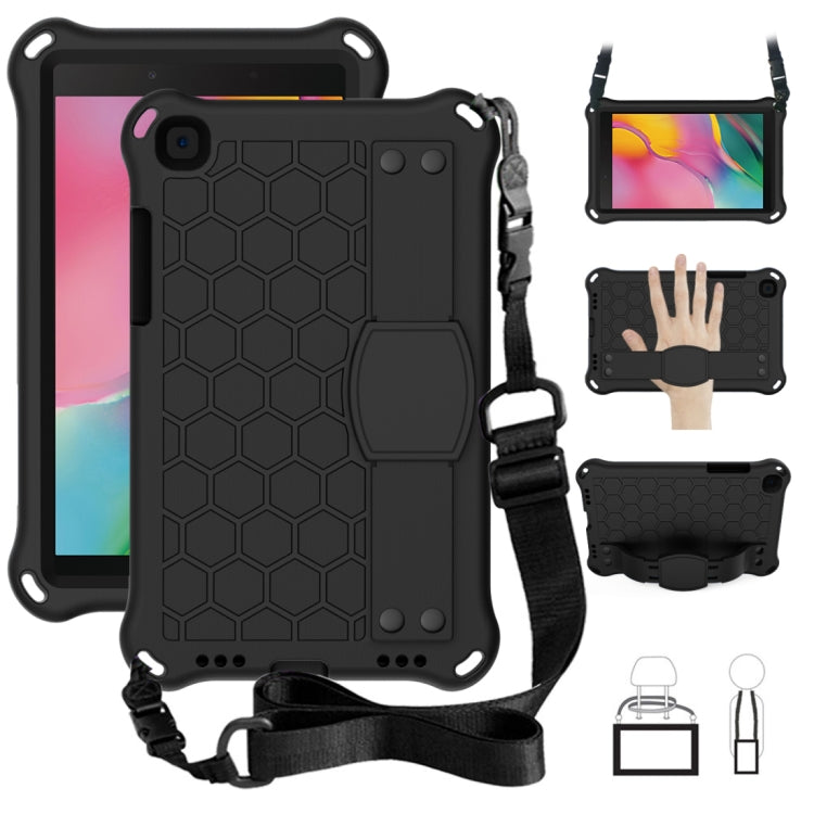 For  Galaxy Tab A8.0 T290 / T295ï¼ˆ2019ï¼‰ Honeycomb Design EVA + PC Four Corner Anti Falling Flat Protective Shell With Straps