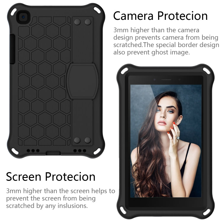 For  Galaxy Tab A8.0 T290 / T295ï¼ˆ2019ï¼‰ Honeycomb Design EVA + PC Four Corner Anti Falling Flat Protective Shell With Straps