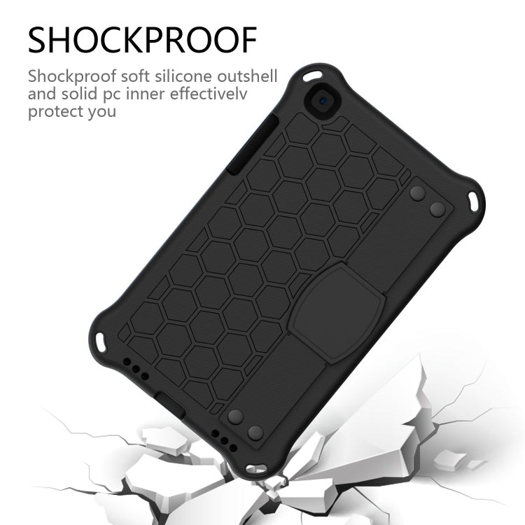 For  Galaxy Tab A8.0 T290 / T295ï¼ˆ2019ï¼‰ Honeycomb Design EVA + PC Four Corner Anti Falling Flat Protective Shell With Straps