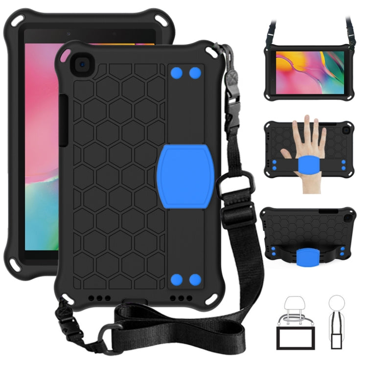 For  Galaxy Tab A8.0 T290 / T295ï¼ˆ2019ï¼‰ Honeycomb Design EVA + PC Four Corner Anti Falling Flat Protective Shell With Straps