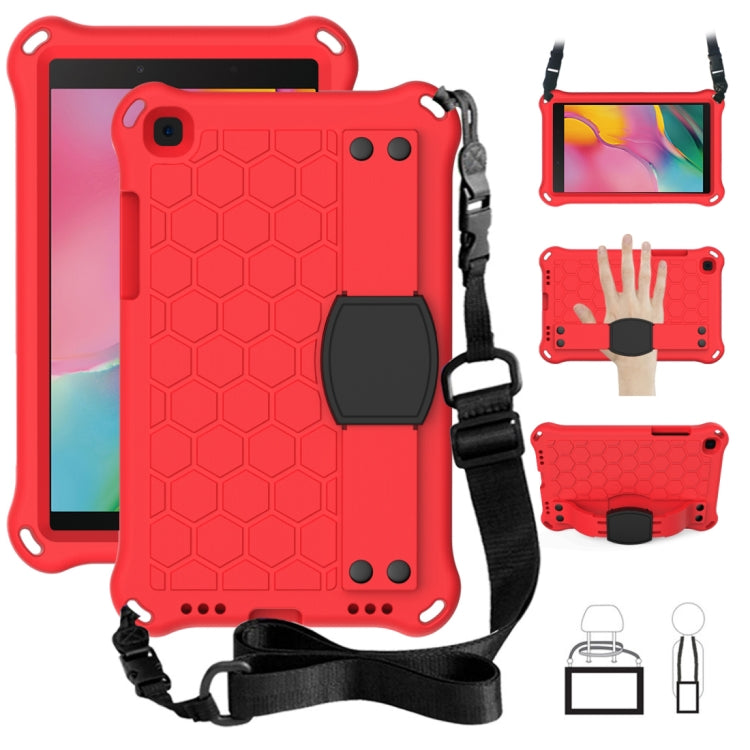 For  Galaxy Tab A8.0 T290 / T295ï¼ˆ2019ï¼‰ Honeycomb Design EVA + PC Four Corner Anti Falling Flat Protective Shell With Straps