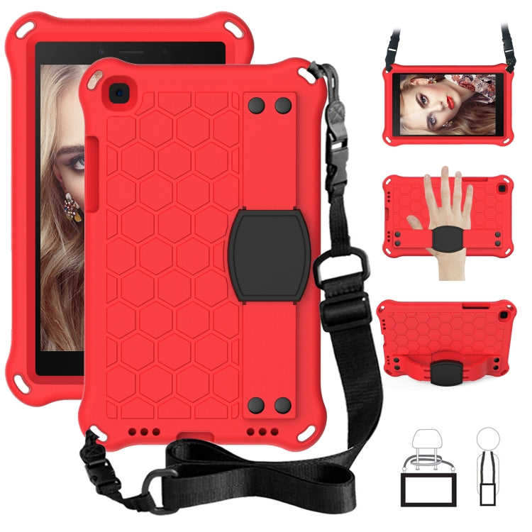 For  Galaxy Tab A8.0 T290 / T295ï¼ˆ2019ï¼‰ Honeycomb Design EVA + PC Four Corner Anti Falling Flat Protective Shell With Straps