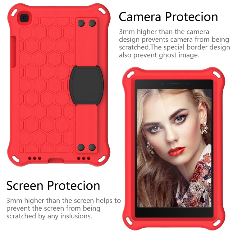 For  Galaxy Tab A8.0 T290 / T295ï¼ˆ2019ï¼‰ Honeycomb Design EVA + PC Four Corner Anti Falling Flat Protective Shell With Straps