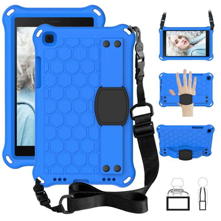 For  Galaxy Tab A8.0 T290 / T295ï¼ˆ2019ï¼‰ Honeycomb Design EVA + PC Four Corner Anti Falling Flat Protective Shell With Straps