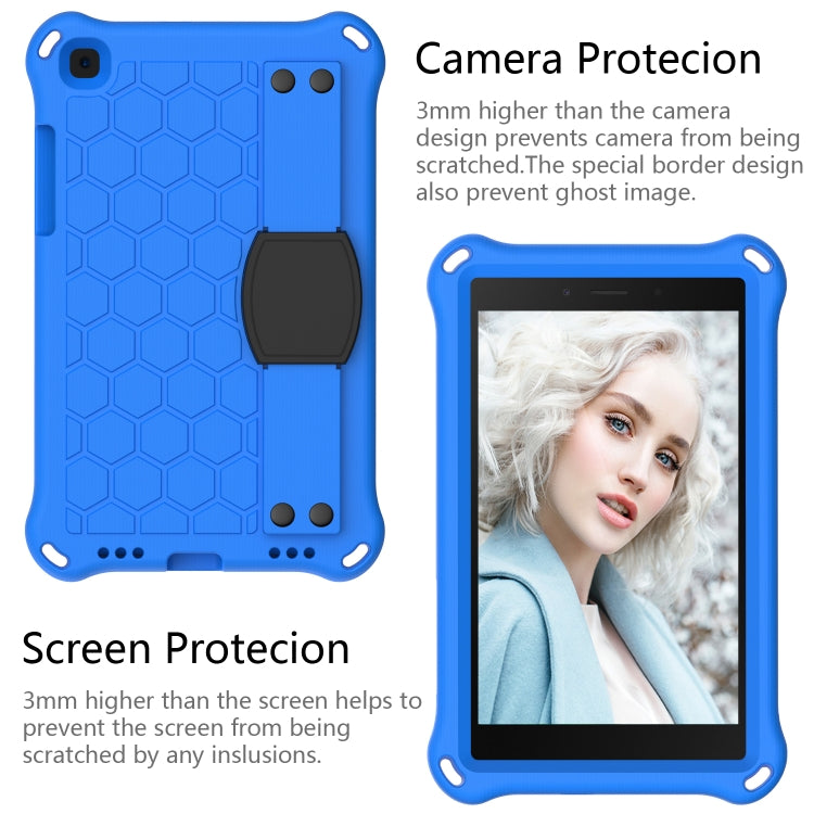 For  Galaxy Tab A8.0 T290 / T295ï¼ˆ2019ï¼‰ Honeycomb Design EVA + PC Four Corner Anti Falling Flat Protective Shell With Straps