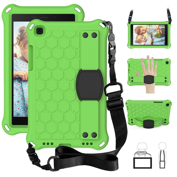 For  Galaxy Tab A8.0 T290 / T295ï¼ˆ2019ï¼‰ Honeycomb Design EVA + PC Four Corner Anti Falling Flat Protective Shell With Straps