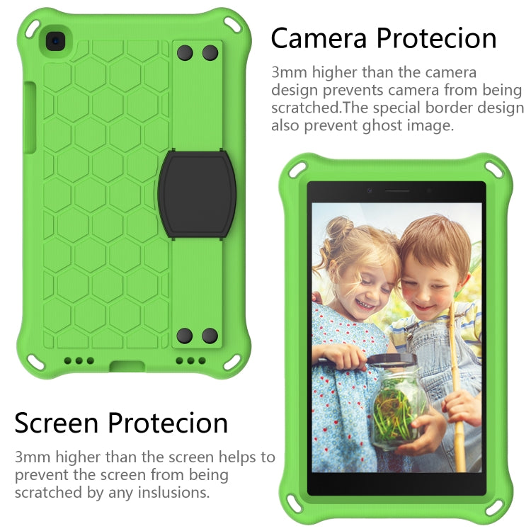 For  Galaxy Tab A8.0 T290 / T295ï¼ˆ2019ï¼‰ Honeycomb Design EVA + PC Four Corner Anti Falling Flat Protective Shell With Straps