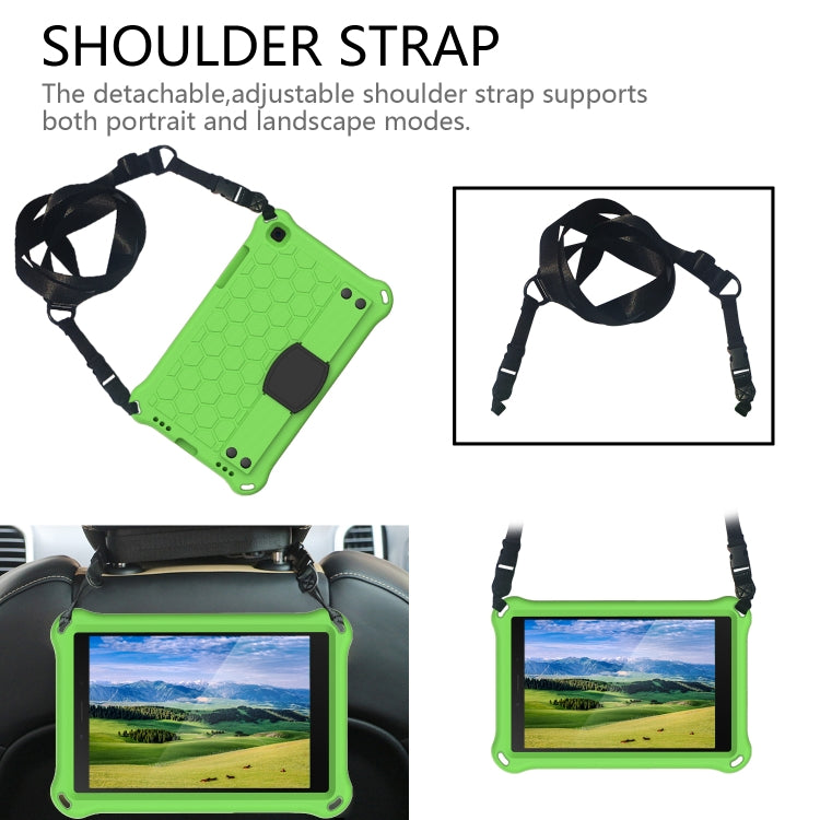 For  Galaxy Tab A8.0 T290 / T295ï¼ˆ2019ï¼‰ Honeycomb Design EVA + PC Four Corner Anti Falling Flat Protective Shell With Straps