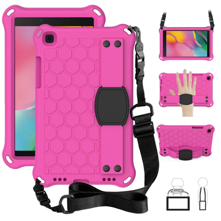 For  Galaxy Tab A8.0 T290 / T295ï¼ˆ2019ï¼‰ Honeycomb Design EVA + PC Four Corner Anti Falling Flat Protective Shell With Straps