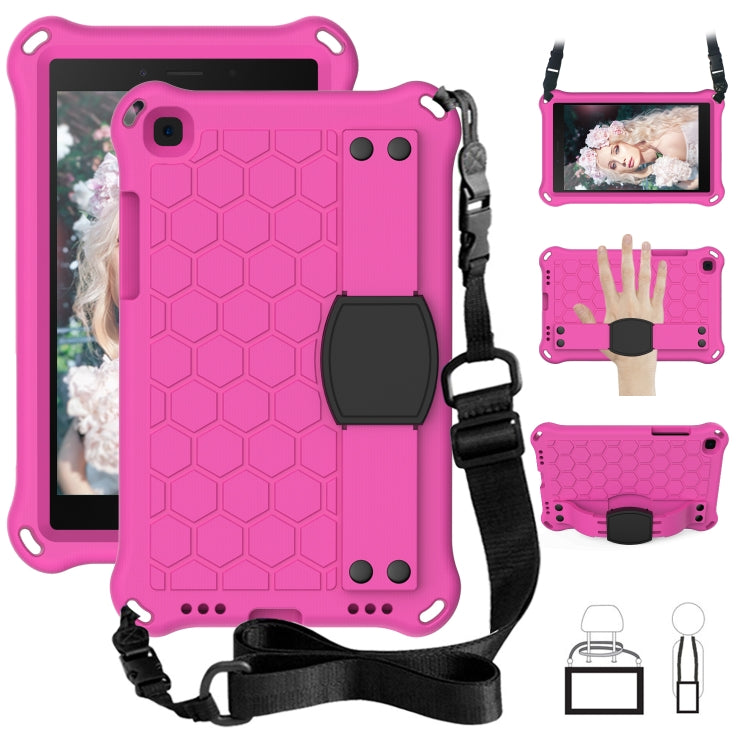 For  Galaxy Tab A8.0 T290 / T295ï¼ˆ2019ï¼‰ Honeycomb Design EVA + PC Four Corner Anti Falling Flat Protective Shell With Straps