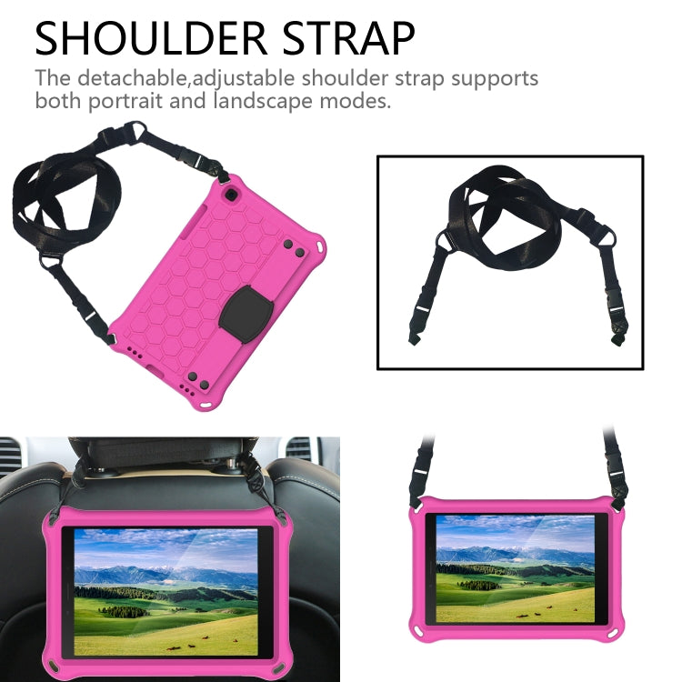 For  Galaxy Tab A8.0 T290 / T295ï¼ˆ2019ï¼‰ Honeycomb Design EVA + PC Four Corner Anti Falling Flat Protective Shell With Straps