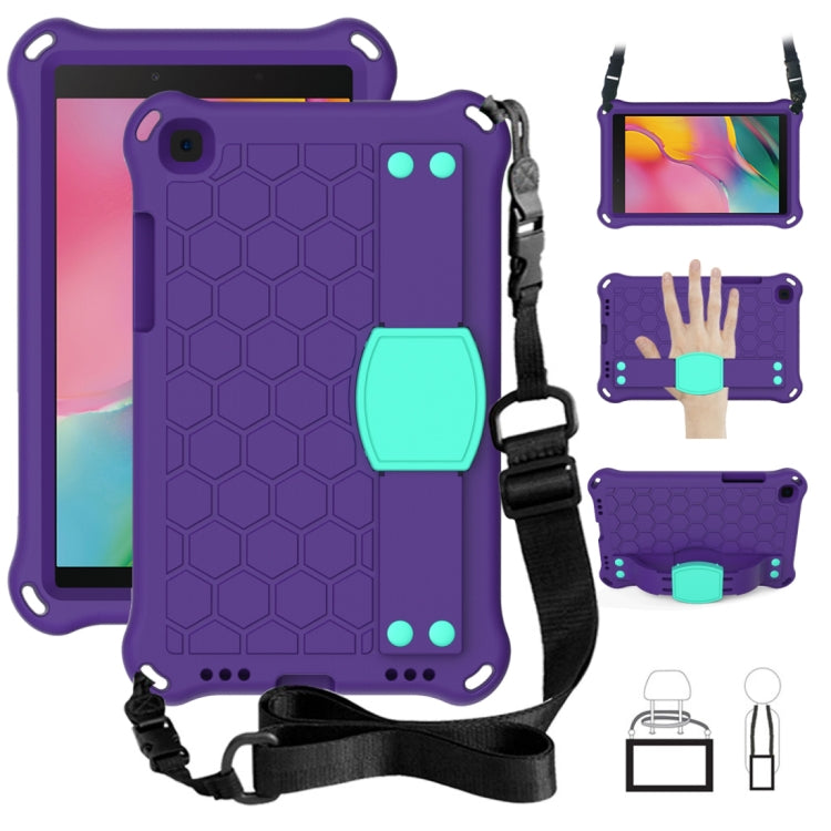 For  Galaxy Tab A8.0 T290 / T295ï¼ˆ2019ï¼‰ Honeycomb Design EVA + PC Four Corner Anti Falling Flat Protective Shell With Straps