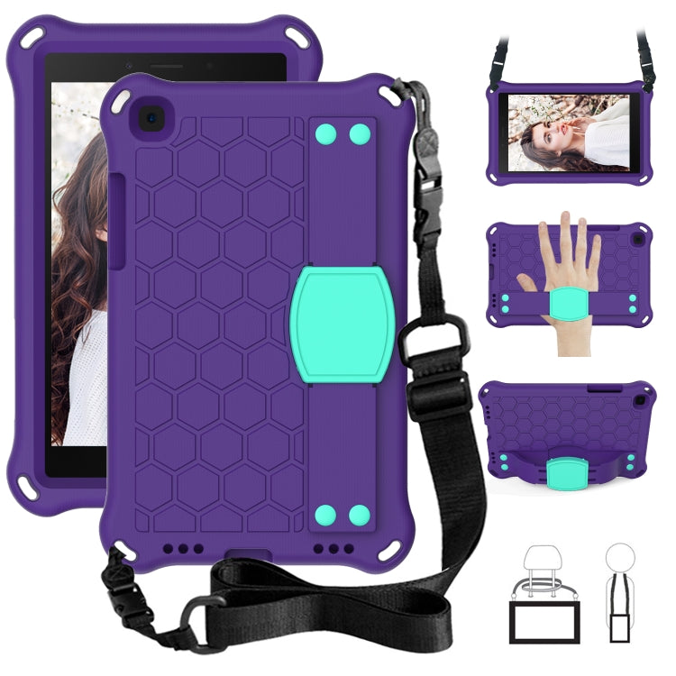 For  Galaxy Tab A8.0 T290 / T295ï¼ˆ2019ï¼‰ Honeycomb Design EVA + PC Four Corner Anti Falling Flat Protective Shell With Straps