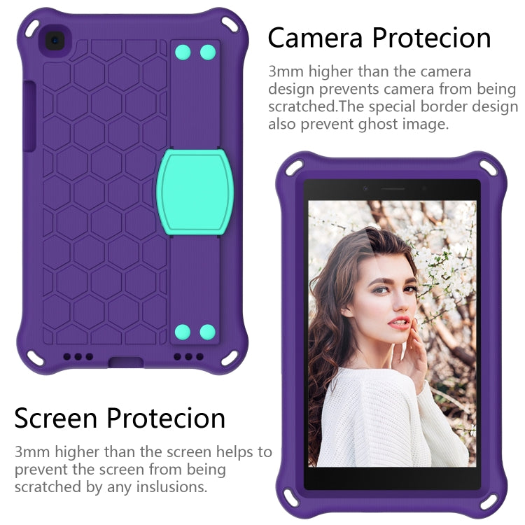 For  Galaxy Tab A8.0 T290 / T295ï¼ˆ2019ï¼‰ Honeycomb Design EVA + PC Four Corner Anti Falling Flat Protective Shell With Straps