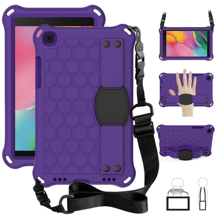 For  Galaxy Tab A8.0 T290 / T295ï¼ˆ2019ï¼‰ Honeycomb Design EVA + PC Four Corner Anti Falling Flat Protective Shell With Straps