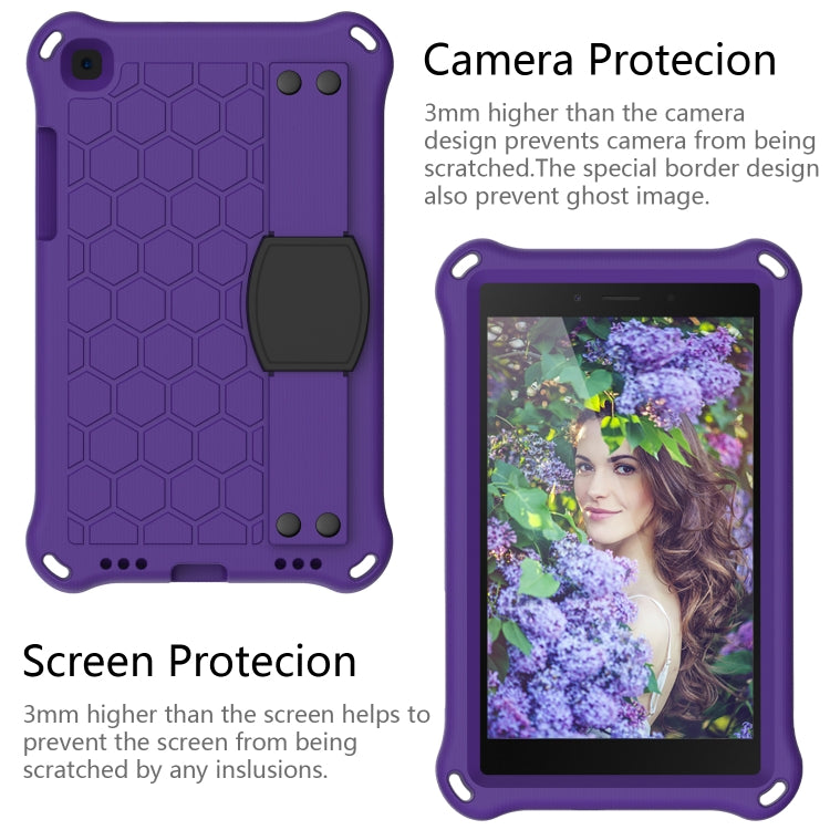 For  Galaxy Tab A8.0 T290 / T295ï¼ˆ2019ï¼‰ Honeycomb Design EVA + PC Four Corner Anti Falling Flat Protective Shell With Straps