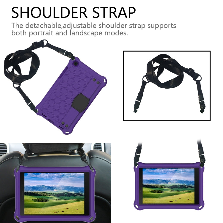 For  Galaxy Tab A8.0 T290 / T295ï¼ˆ2019ï¼‰ Honeycomb Design EVA + PC Four Corner Anti Falling Flat Protective Shell With Straps