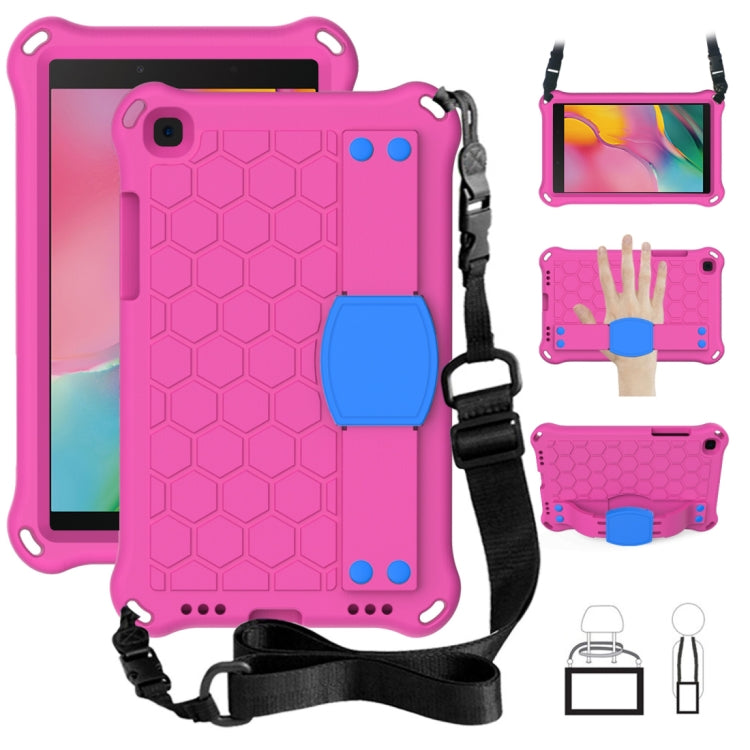 For  Galaxy Tab A8.0 T290 / T295ï¼ˆ2019ï¼‰ Honeycomb Design EVA + PC Four Corner Anti Falling Flat Protective Shell With Straps