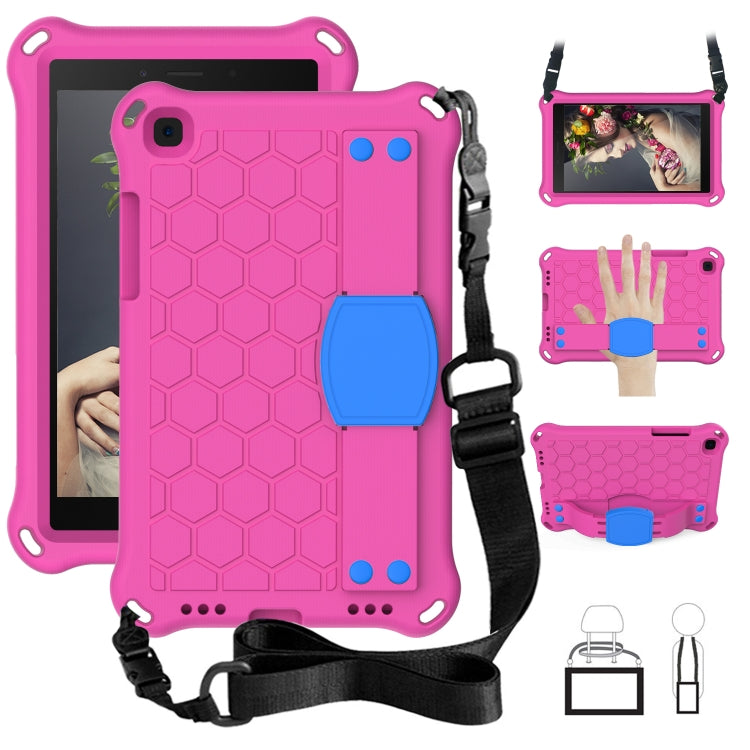 For  Galaxy Tab A8.0 T290 / T295ï¼ˆ2019ï¼‰ Honeycomb Design EVA + PC Four Corner Anti Falling Flat Protective Shell With Straps