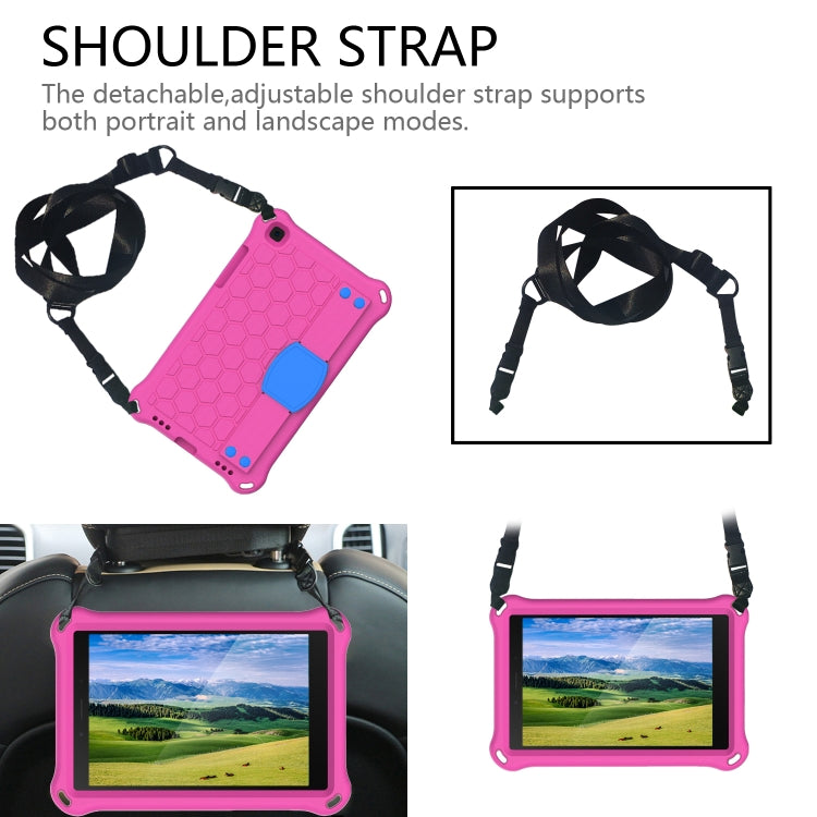 For  Galaxy Tab A8.0 T290 / T295ï¼ˆ2019ï¼‰ Honeycomb Design EVA + PC Four Corner Anti Falling Flat Protective Shell With Straps