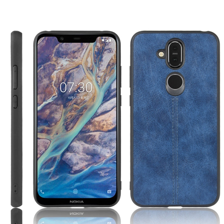 For Nokia 8.1/Nokia X7 Shockproof Sewing Cow Pattern Skin PC + PU + TPU Case