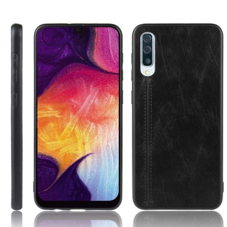 For Galaxy A70 Shockproof Sewing Cow Pattern Skin PC + PU + TPU Case