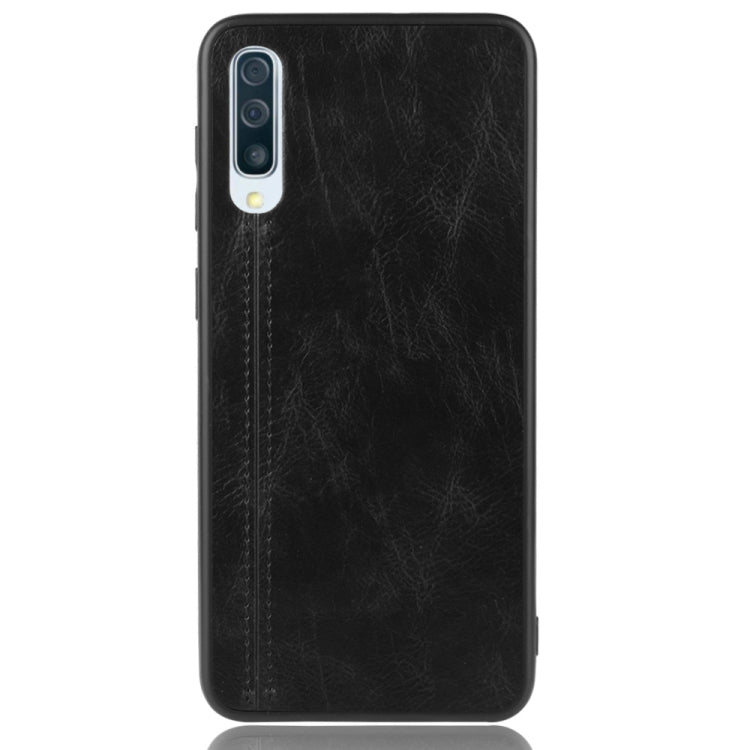 For Galaxy A70 Shockproof Sewing Cow Pattern Skin PC + PU + TPU Case