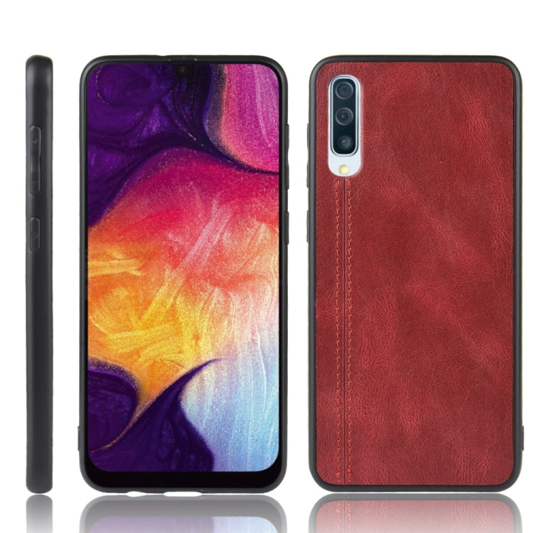 For Galaxy A70 Shockproof Sewing Cow Pattern Skin PC + PU + TPU Case