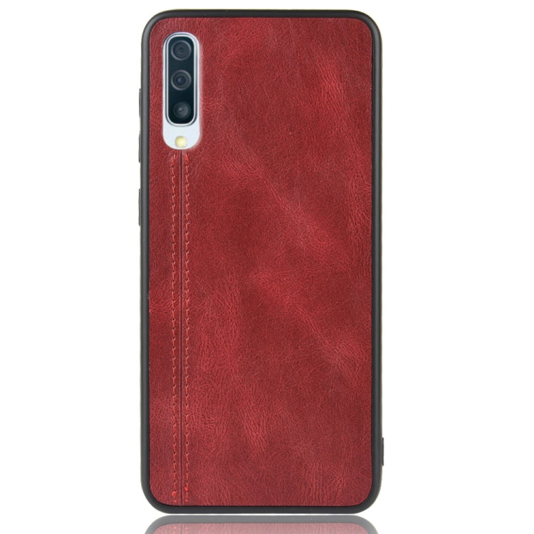 For Galaxy A70 Shockproof Sewing Cow Pattern Skin PC + PU + TPU Case