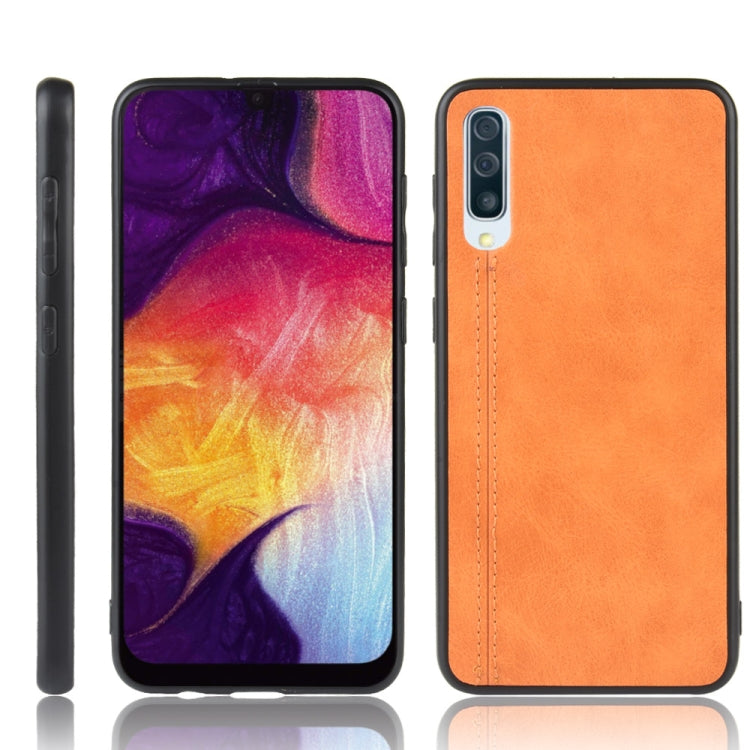 For Galaxy A70 Shockproof Sewing Cow Pattern Skin PC + PU + TPU Case