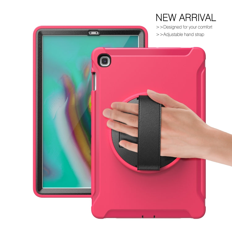 For iPad 10.2 2019 360 Degree Rotation PC + Silicone Protective Case with Holder & Hand-strap