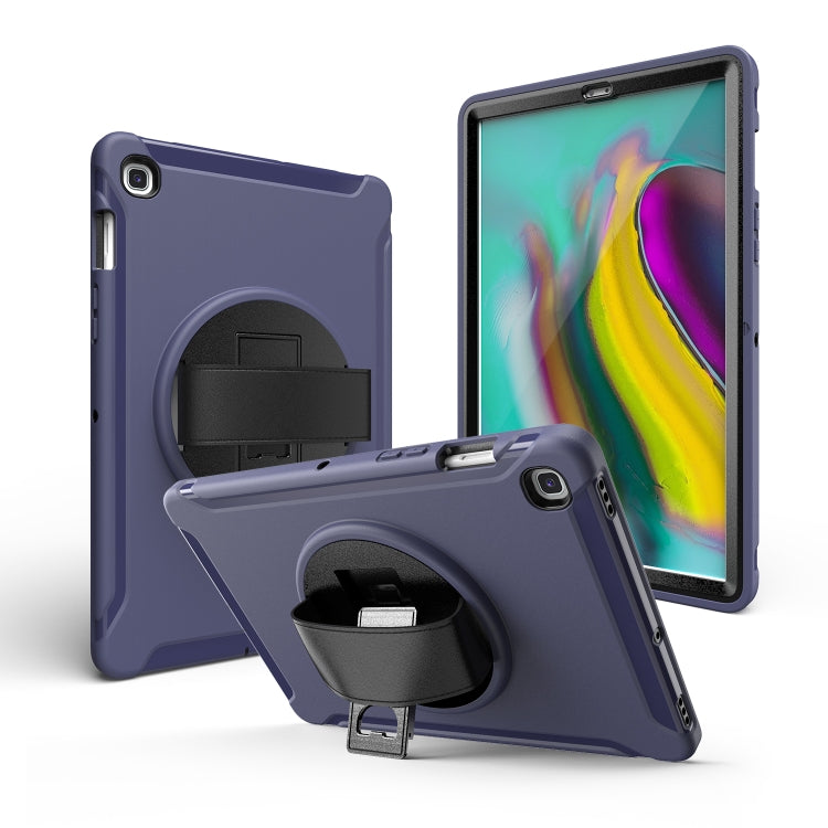For iPad 10.2 2019 360 Degree Rotation PC + Silicone Protective Case with Holder & Hand-strap