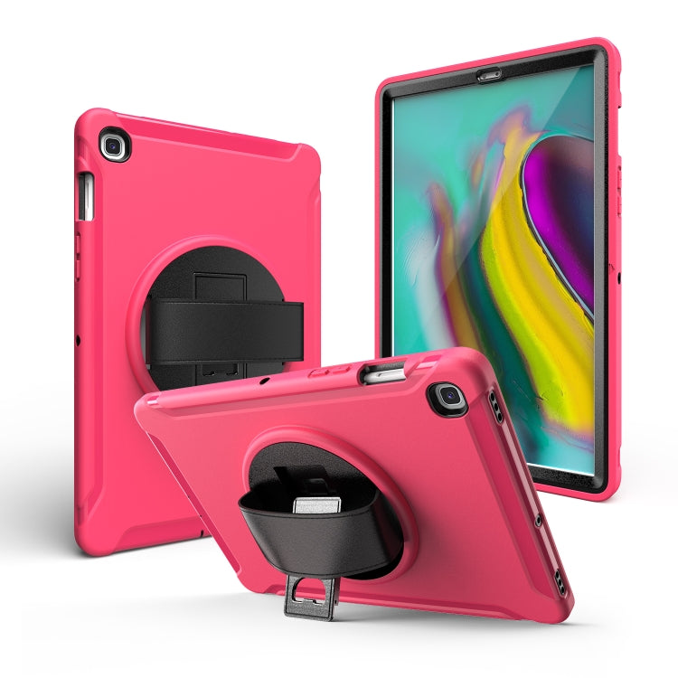 For Galaxy Tab A 10.1 ï¼ˆ2019ï¼‰ T510/T515 360 Degree Rotation PC + Silicone Protective Case with Holder & Hand-strap