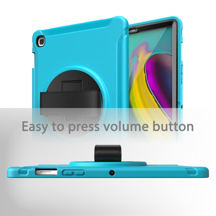 For Galaxy Tab A 10.1 ï¼ˆ2019ï¼‰ T510/T515 360 Degree Rotation PC + Silicone Protective Case with Holder & Hand-strap