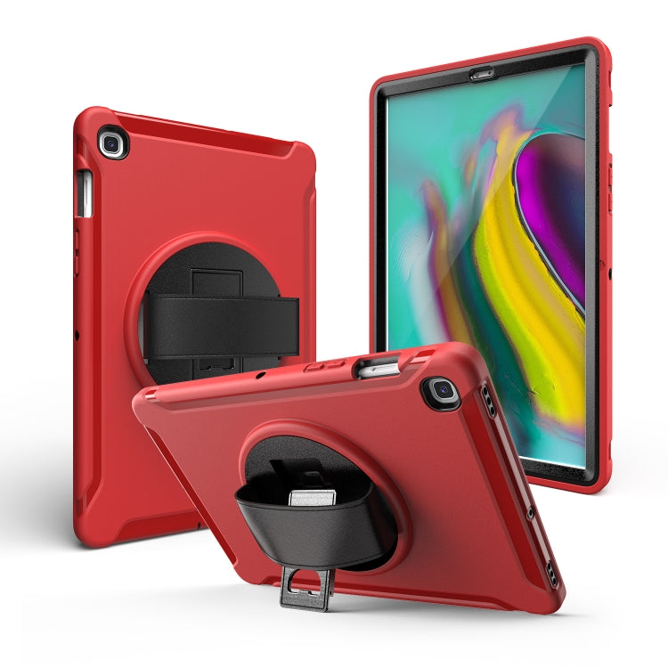 For iPad mini 4/5 360 Degree Rotation PC + Silicone Protective Case with Holder & Hand-strap